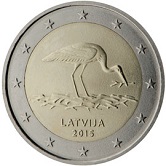 Latvian Commemorative Coin 2015 - Black Stork Protection Programme