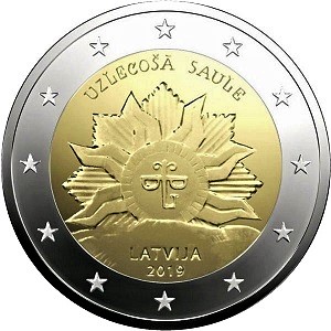 to 2 eiro 3,88 eIro 20,50 cent Latvia 2019 EURO coin set BU 1 10 5 2 1
