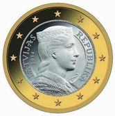 Latvian 1 Euro €  coin
