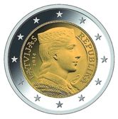 Latvian 2 Euro € coin