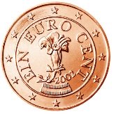 Austrian 1 cent coin