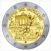 Vatican Commemorative Coin 2014 - 25 Years Fall of Berlin Wall
