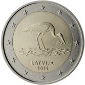 Latvian Commemorative Coin 2015 - Black Stork Protection Programme