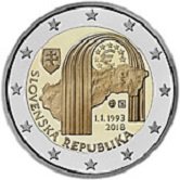 Slovakian Commemorative Coin 2018 - 25 years founding of Slovakian Republic