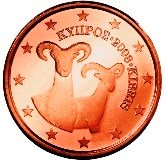 Cyprus 1 cent coin  Cypriot Mollon