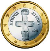 Cyprus 1 Euro €  coin - cypriot idol of pomos
