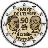 German Commemorative Coin 2013 - Elysee Vertag Treaty