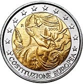 Italian Commemorative Coin 2005 - European Constitution